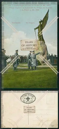 AK der deutsche Kronprinz am Denkmal 1. Garde Regiment 1902 Karte Kriegsmuseum