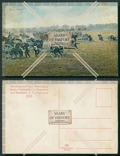 AK Artillerie aufgeprotzt 1916 deutsche Soldaten Geschütz kameradschaftlichen 