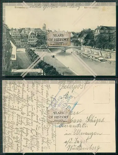 AK Straßburg in Elsass Schiffleutstaden Brücke Bas Rhin Feldpost Stempel sieh