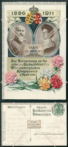 AK Stuttgart 1911 Erinnerung an die silberne Hochzeit des württembergischen K�