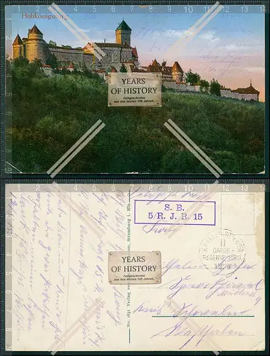 AK Orschwiller Hohkönigsburg Chateau du Haut-Koenigsbourg 1915 Feldpost gelauf