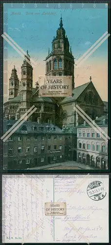 AK Mainz Dom von Leichhof 1915 Guben Feldpost gelaufen