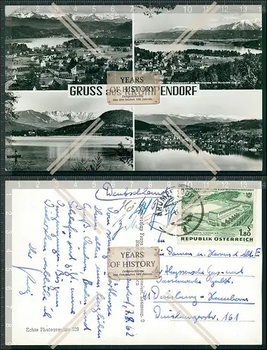 Foto AK Krumpendorf Österreich Karte gelaufen schöne Briefmarke Stempel 