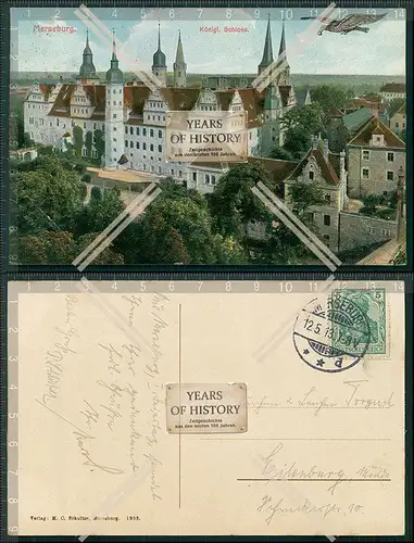 AK Merseburg königliches Schloss 1913 gelaufen