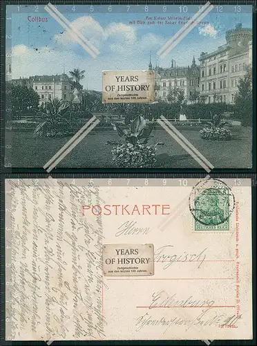 AK Cottbus Kaiser Wilhelm Platz Kaiser Wilhelm Straße 1912 gelaufen