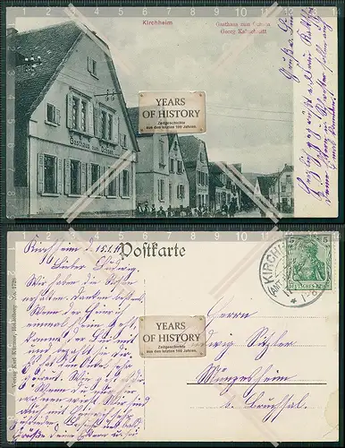 AK Kirchheim Gasthaus zum Ochsen 1911 gelaufen