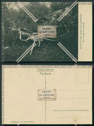 AK 1. WK Französisch Flugzeug Airplane abgestürzt in Boisde Frankreich