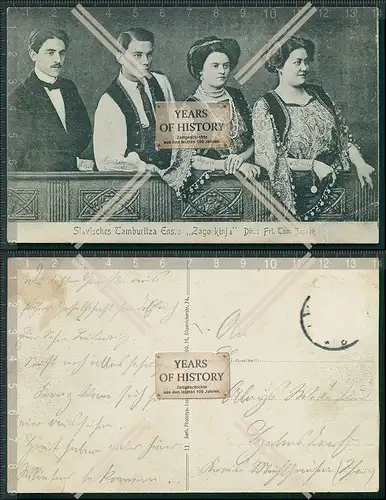 AK Slavisches Tamburitza Ensemble Zago Kinja Toni Josnik 1913 belaufen