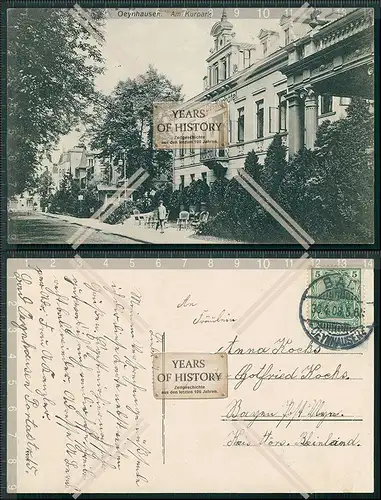 AK Bad Oeynhausen am Kurpark das Kurhotel 1908 gelaufen
