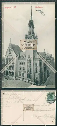 AK Hagen in Westfalen Rathaus 1907 gelaufen