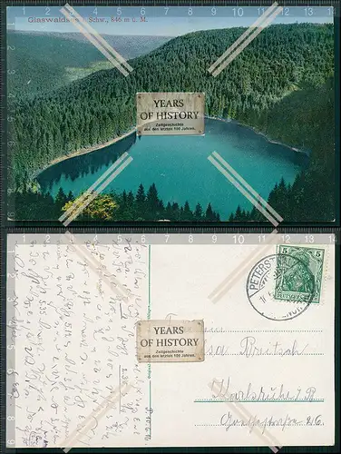 AK Glaswaldsee im Schwarzwald Petersthal 1916 gelaufen