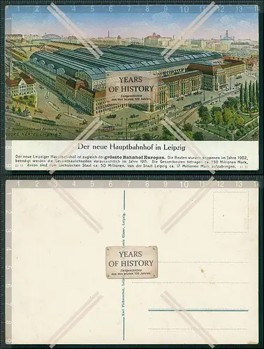 AK der neue Hauptbahnhof in Leipzig 1899