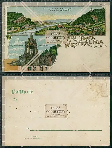 AK Porta Westfalica Minden Lithographie 1898