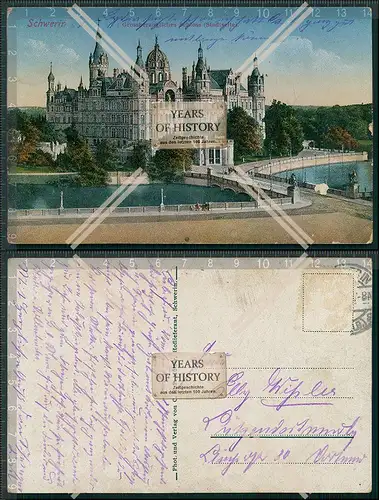 AK Schwerin in Mecklenburg Schloss 1905 gelaufen