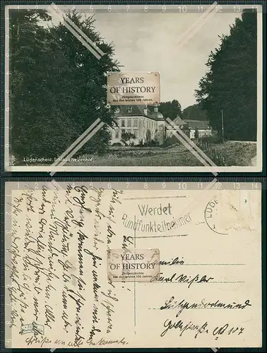 AK Lüdenscheid Schloss Neuenhof 1927 gelaufen