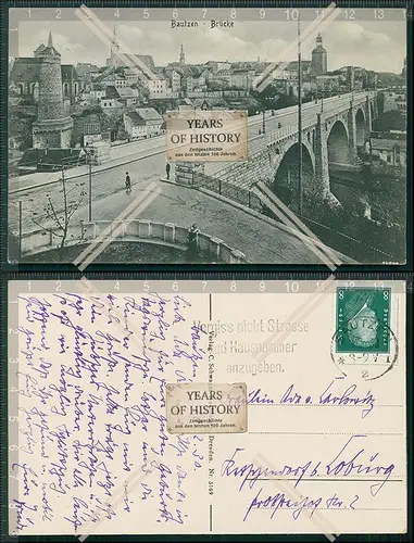 AK Bautzen in Sachsen Brücke 1930 gelaufen