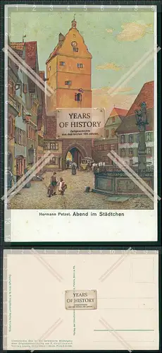 AK Abend im Städtchen Hermann Petzet Um 1914 Vogtlaender Verlag Leipzig