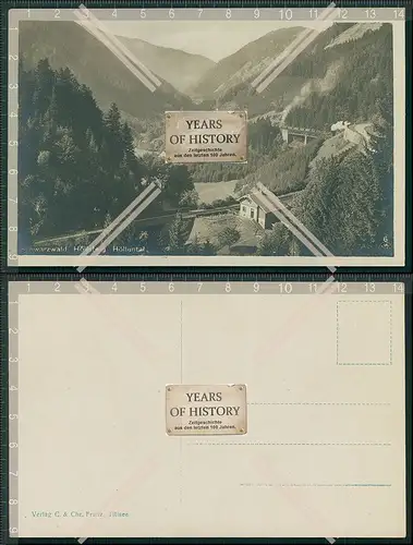 Foto AK  Schwarzwald Höhlensteig Höllental Bahn mit Lokomotive Brücke 1940
