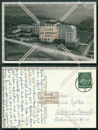 Foto AK Meschede im Sauerland St. Walburga Krankenhaus 1941 gelaufen Luftbild F