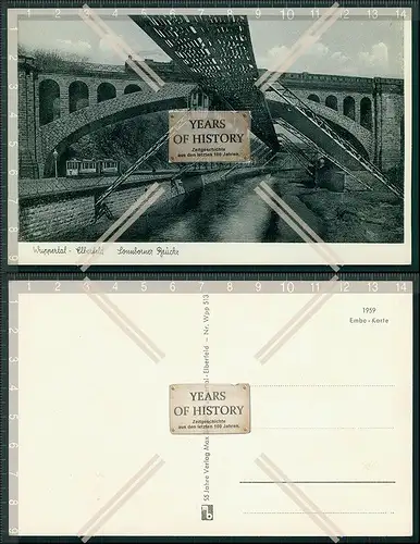 AK Wuppertal Elberfeld Sonnborner Brücke Schwebebahn