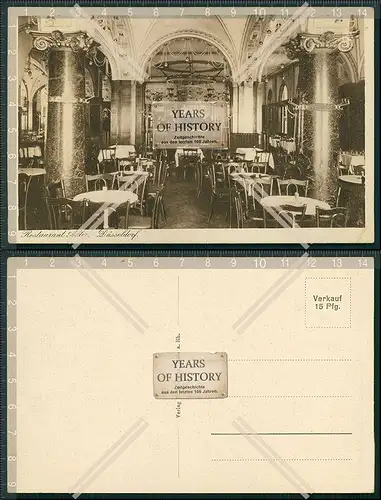 AK Restaurant Adler Düsseldorf Innenansicht 1925