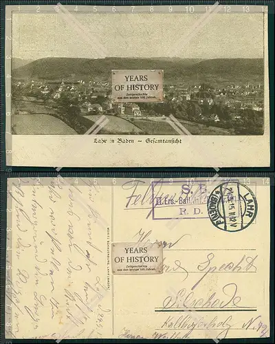 AK Lahr in Baden Feldpost 1915 gelaufen Panorama Gesamtansicht von Ort 