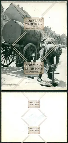 Orig. Foto Straßenansicht Pferdefuhrwerk Pressefoto 24x18cm Dortmund Hörde Eving