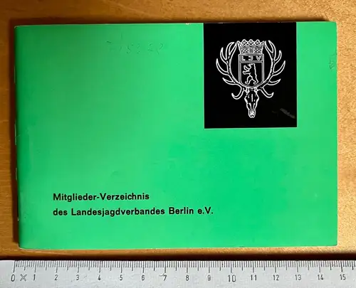 Mitgliederverzeichnis Landesjagdverbandes Berlin e.V. 40 Seiten Namen Einträge