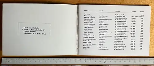 Mitgliederverzeichnis Landesjagdverbandes Berlin e.V. 40 Seiten Namen Einträge