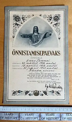 Estland 1940 ÖNNISTAMISEPÄEVAKS OPPIJALE  - ZUM SEGENTAG FÜR DEN STUDIERENDEN