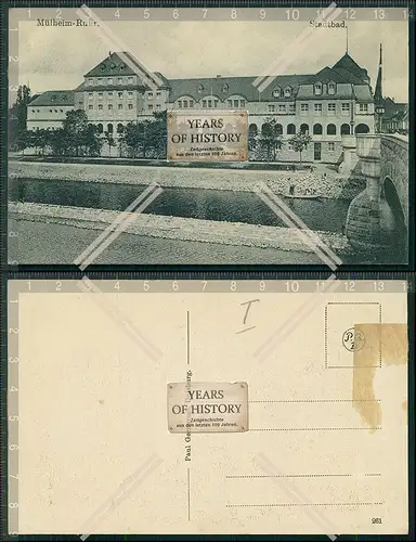 AK Mülheim an der Ruhr Stadtbad Schlossbrücke 1925