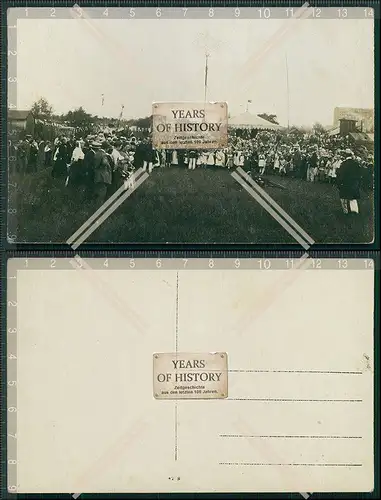 Foto AK um 1915 Feuerwehr ? Fest Feier Kirmes Karussell uvm