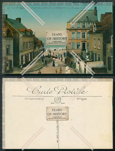 AK Le Portel Pas-de-Calais 1911 LA RUE DE LA MER ET LA MER ET LA DESCENTE A LA