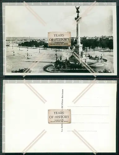AK 1. WK Feldpost Bordeaux Place des Quinconces et le Monument desGiron 