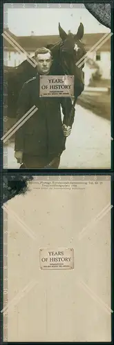 Foto AK 1. WK Weltkrieg Soldat mit Pferd 