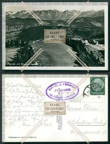 Foto AK Bregenz Umland Pfänder Blick 1931 gel. Allgäuer Berge Bregenzerwald 