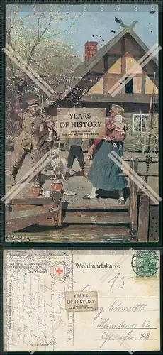 Künstler AK  Röchling C. Heimatsurlaub 1916 gel. Soldat kehrt Heim zu seiner 