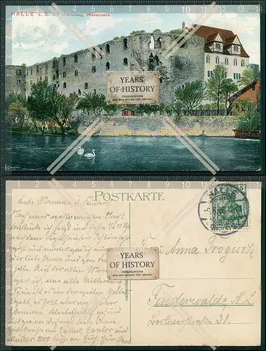 AK Halle Saale die Moritzburg Wasserseite 1906 gelaufen