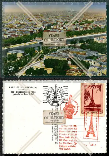 Orig. Foto AK Paris Frankreich viele Sonderstempel und Briefmarke