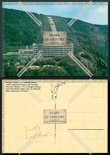 Orig. Foto AK Norwegen Norge Rjukan Vannstoffabrikken med Tungvannsanlegget pa 