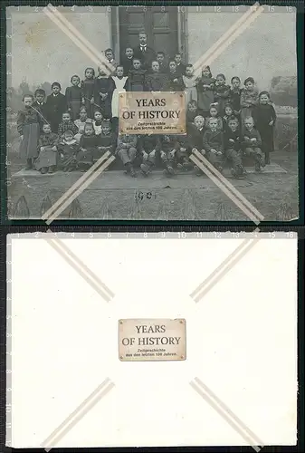 Orig. Foto 12×17cm Schulklasse 1901 Jungs und Mädchen