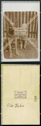 Orig. Foto AK 1933 kleiner Junge mit Schäferhund