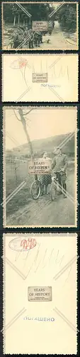 Orig. Foto 2x Soldaten mit Fahrrad und Schäferhund 1941