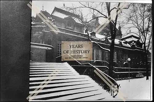 Foto Köln 1944-46 Haus Gebäude mit Treppe Schnee Winter