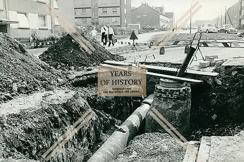 Foto Dortmund Innenstadt Großbaustelle in einer Siedlung 1967-69