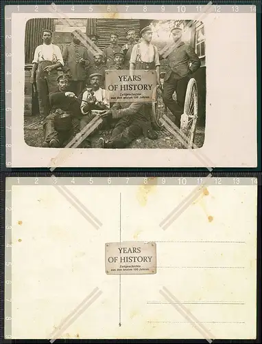 Orig. Foto AK 1.WK Feldpost Soldaten im Felde Werkstatt 1917