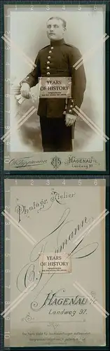 CDV Foto Soldat mit Seitengewehr hagenau im Elsass Uniform Koppel 