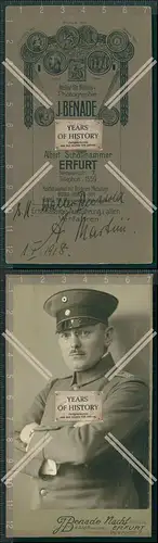 CDV Foto Soldat Schirmmütze Uniform Erfurt Thüringen