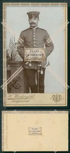 CDV Foto Soldat mit Säbel Hofgeismar bei Kassel