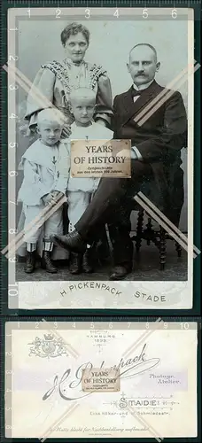 CDV Foto Familie zwei Kinder Matrosenanzug Stade bei Hamburg